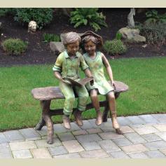 Kids on a Bench Stone